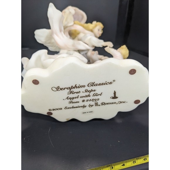 Vtg 2002 Roman Inc. Seraphim Classics Angel #84892 First Steps Angel with Girl - Picture 8 of 10